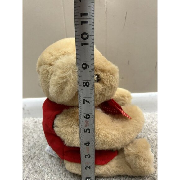 Vintage Vermont Teddy Bear Jointed with Red Vest and Bow 1987 - Picture 12 of 12
